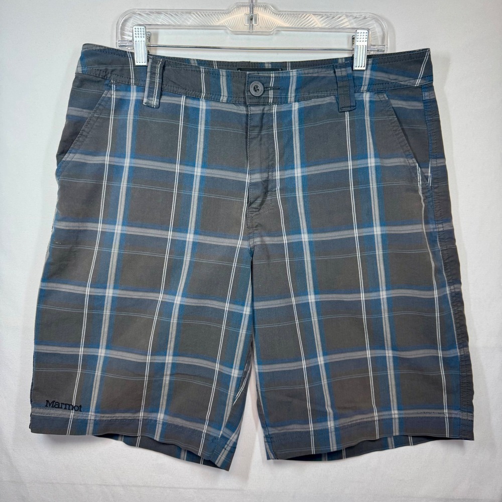 Marmot Plaid Shorts Casual Comfort Walking Hiking Size 34 - Picture 1 of 9
